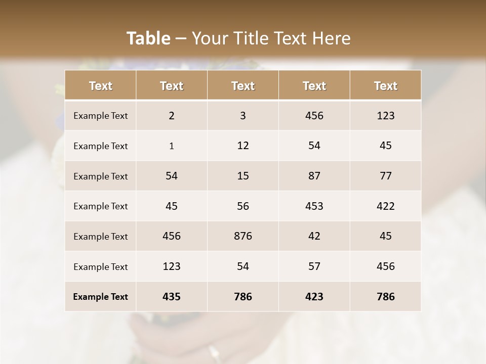 A Woman In A Wedding Dress Holding A Bouquet Of Flowers PowerPoint Template