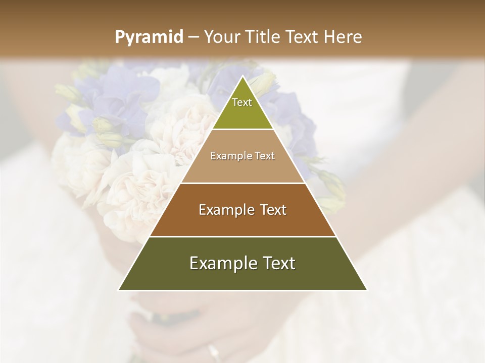 A Woman In A Wedding Dress Holding A Bouquet Of Flowers PowerPoint Template