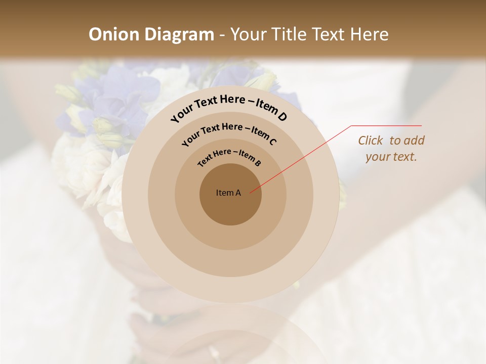 A Woman In A Wedding Dress Holding A Bouquet Of Flowers PowerPoint Template