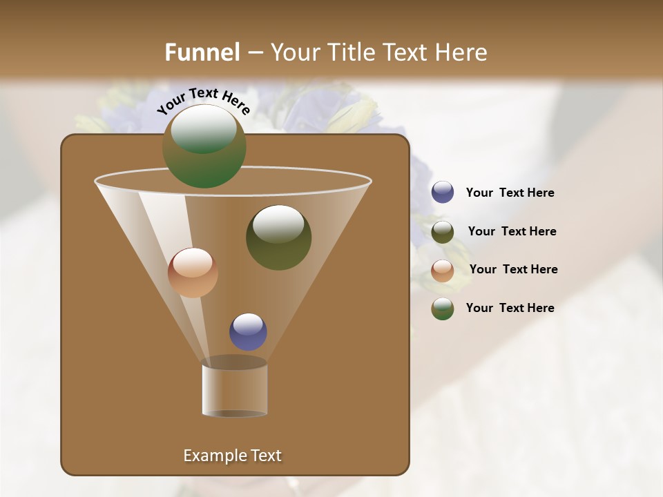 A Woman In A Wedding Dress Holding A Bouquet Of Flowers PowerPoint Template