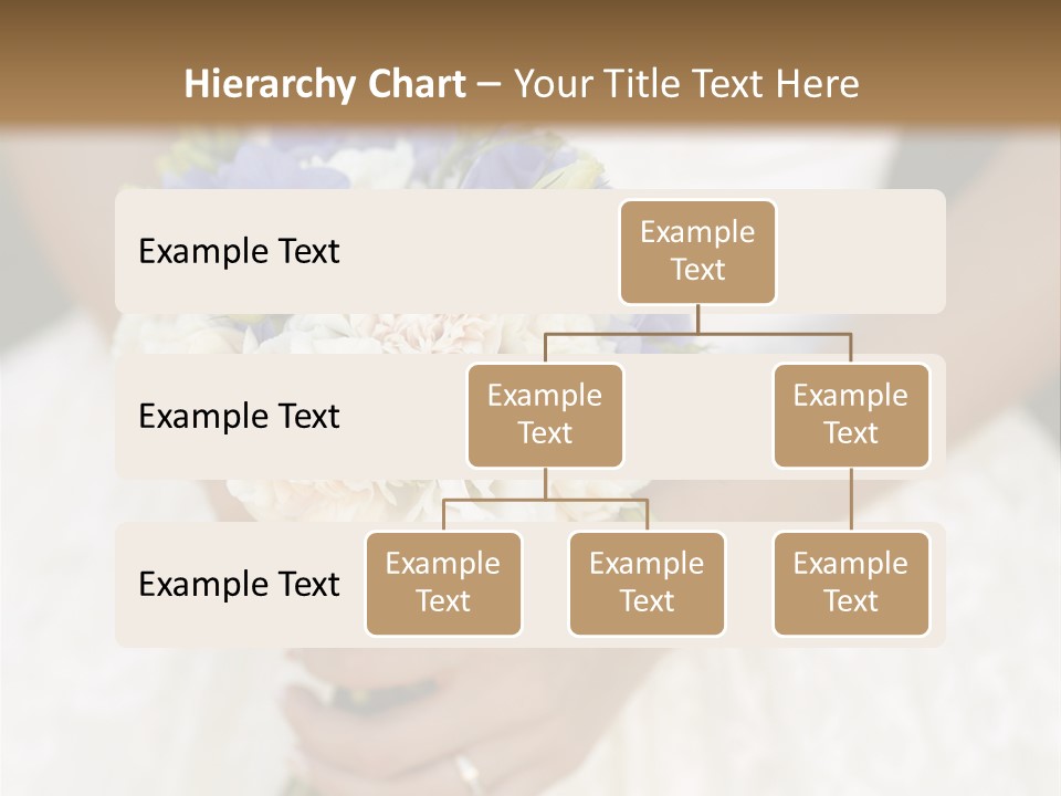 A Woman In A Wedding Dress Holding A Bouquet Of Flowers PowerPoint Template