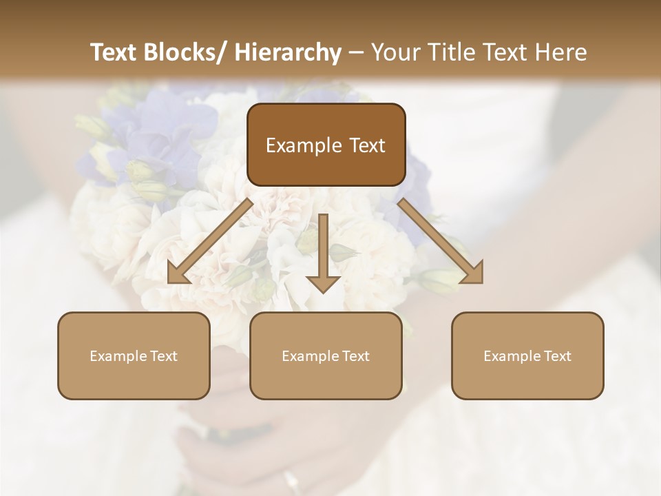 A Woman In A Wedding Dress Holding A Bouquet Of Flowers PowerPoint Template