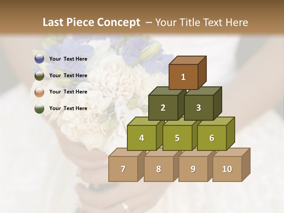 A Woman In A Wedding Dress Holding A Bouquet Of Flowers PowerPoint Template