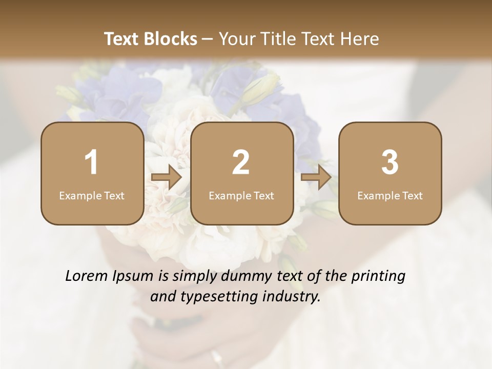 A Woman In A Wedding Dress Holding A Bouquet Of Flowers PowerPoint Template