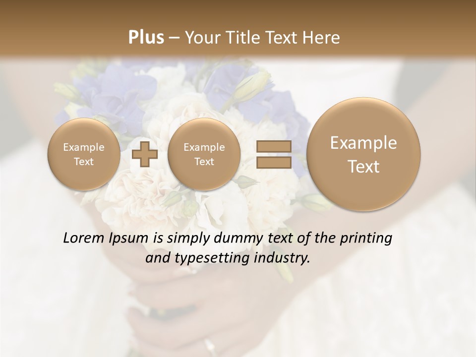 A Woman In A Wedding Dress Holding A Bouquet Of Flowers PowerPoint Template
