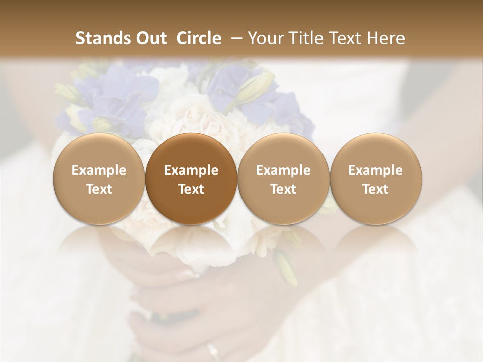 A Woman In A Wedding Dress Holding A Bouquet Of Flowers PowerPoint Template