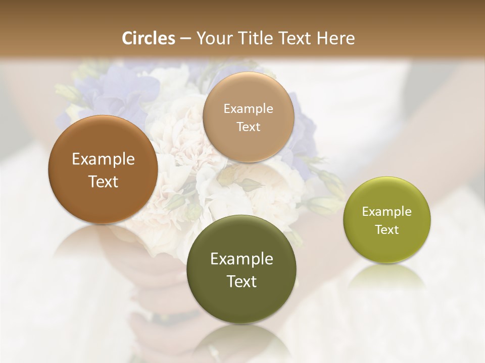 A Woman In A Wedding Dress Holding A Bouquet Of Flowers PowerPoint Template