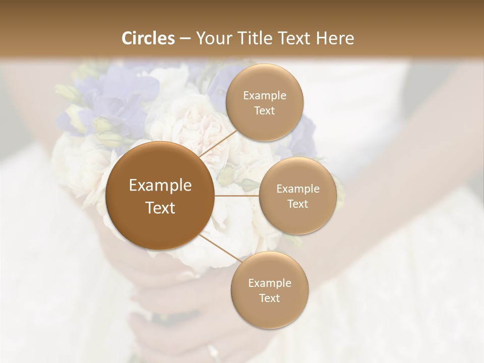 A Woman In A Wedding Dress Holding A Bouquet Of Flowers PowerPoint Template