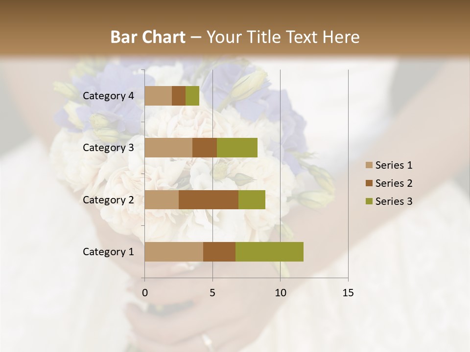 A Woman In A Wedding Dress Holding A Bouquet Of Flowers PowerPoint Template