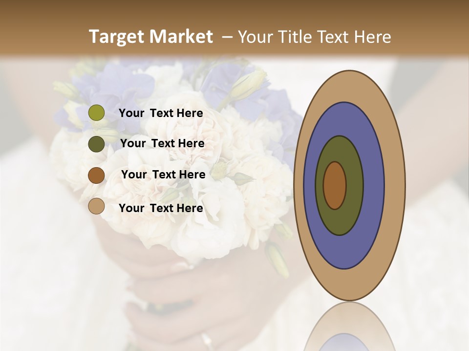 A Woman In A Wedding Dress Holding A Bouquet Of Flowers PowerPoint Template