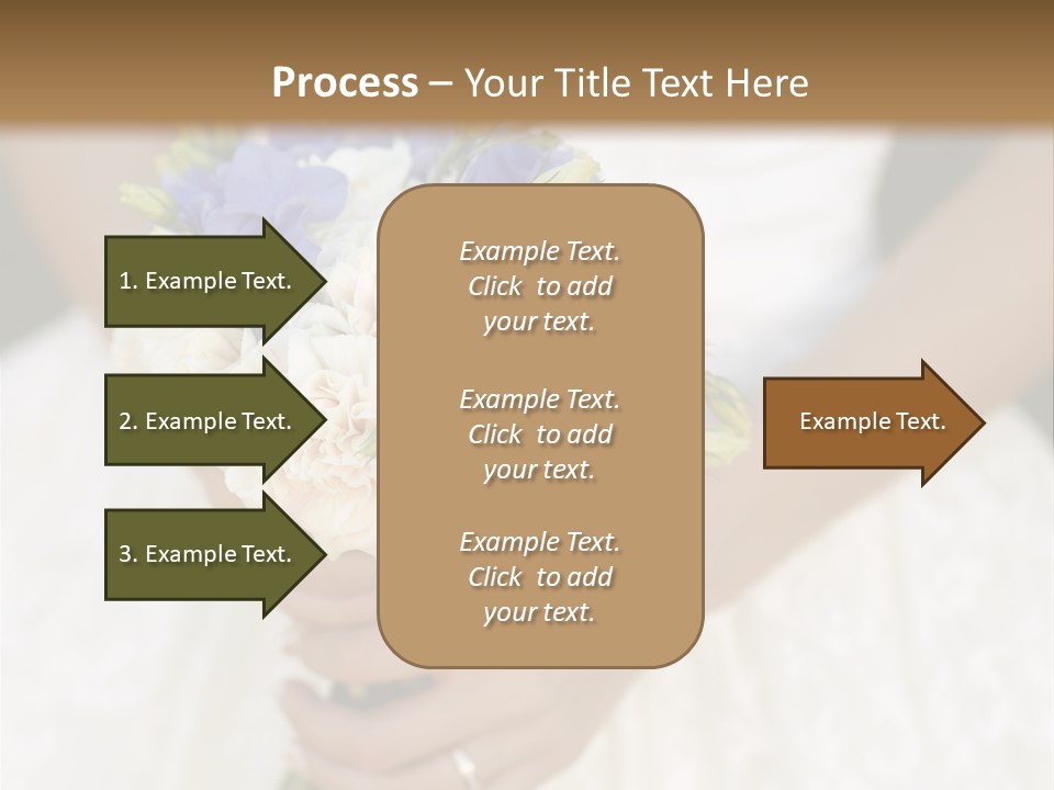 A Woman In A Wedding Dress Holding A Bouquet Of Flowers PowerPoint Template