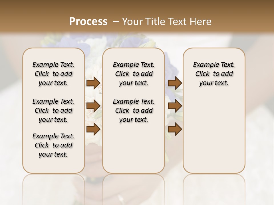 A Woman In A Wedding Dress Holding A Bouquet Of Flowers PowerPoint Template