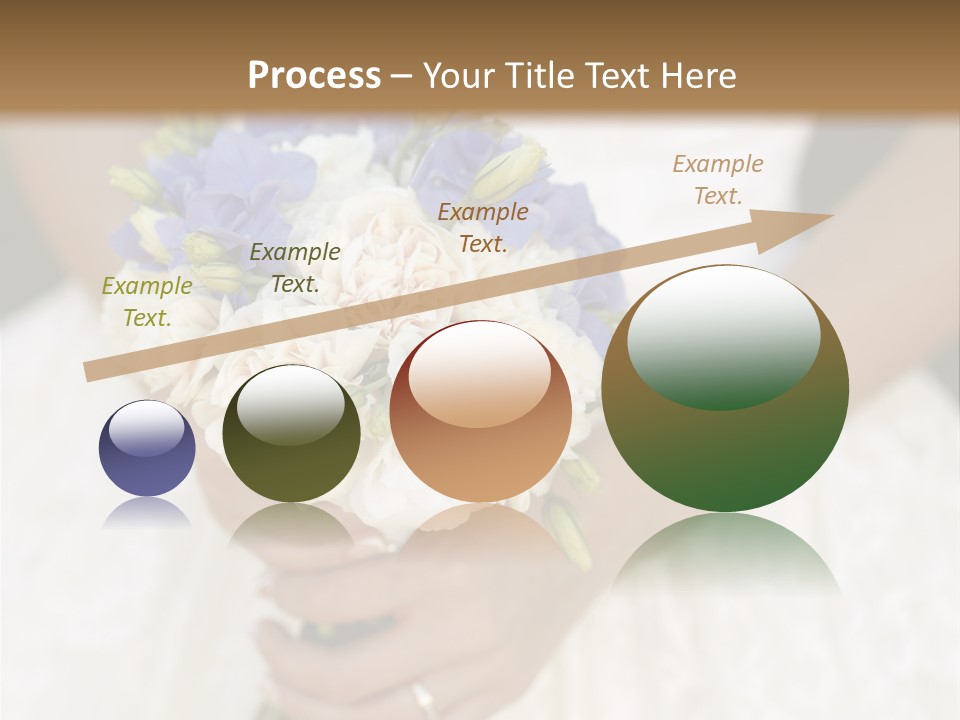 A Woman In A Wedding Dress Holding A Bouquet Of Flowers PowerPoint Template