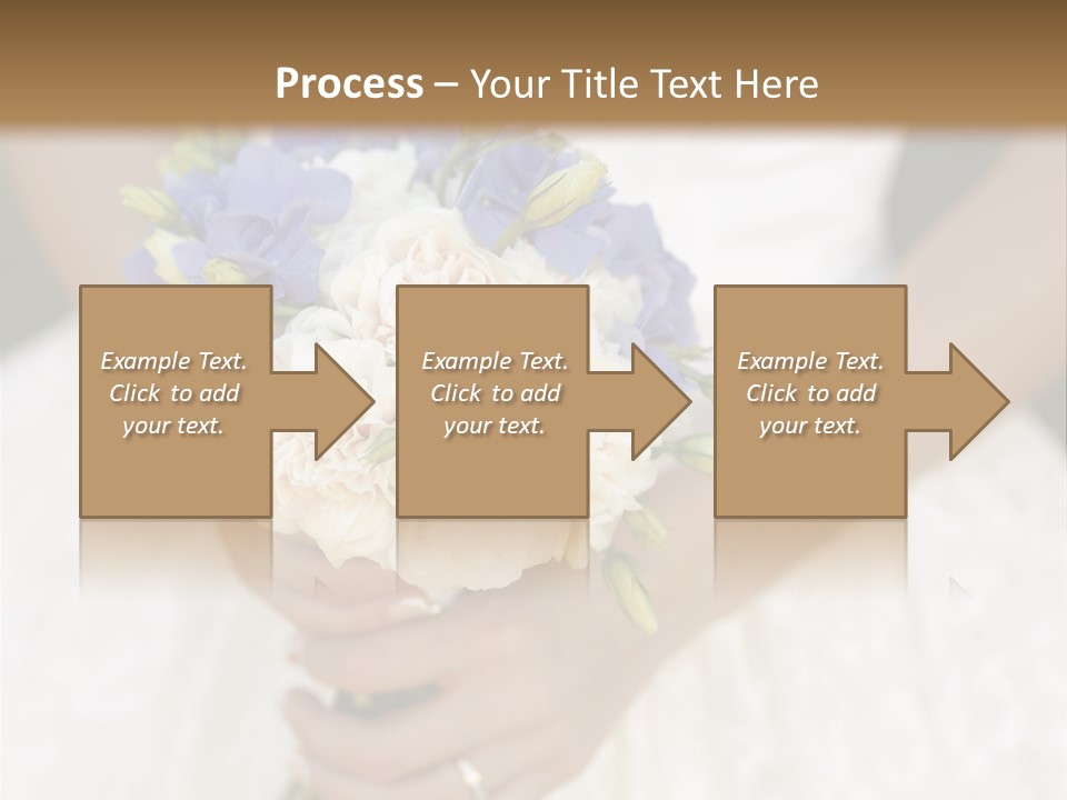 A Woman In A Wedding Dress Holding A Bouquet Of Flowers PowerPoint Template