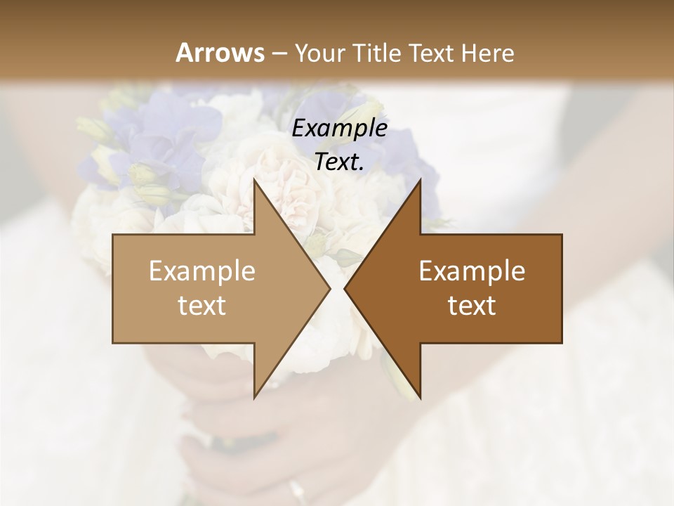 A Woman In A Wedding Dress Holding A Bouquet Of Flowers PowerPoint Template