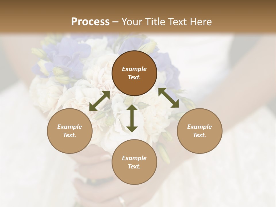 A Woman In A Wedding Dress Holding A Bouquet Of Flowers PowerPoint Template