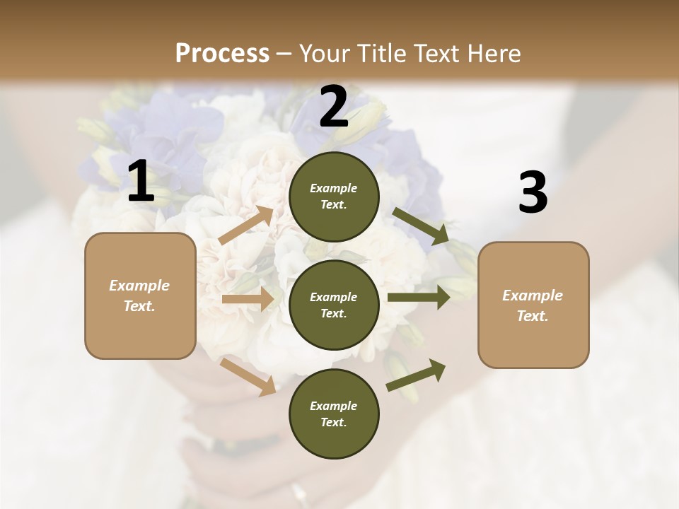 A Woman In A Wedding Dress Holding A Bouquet Of Flowers PowerPoint Template