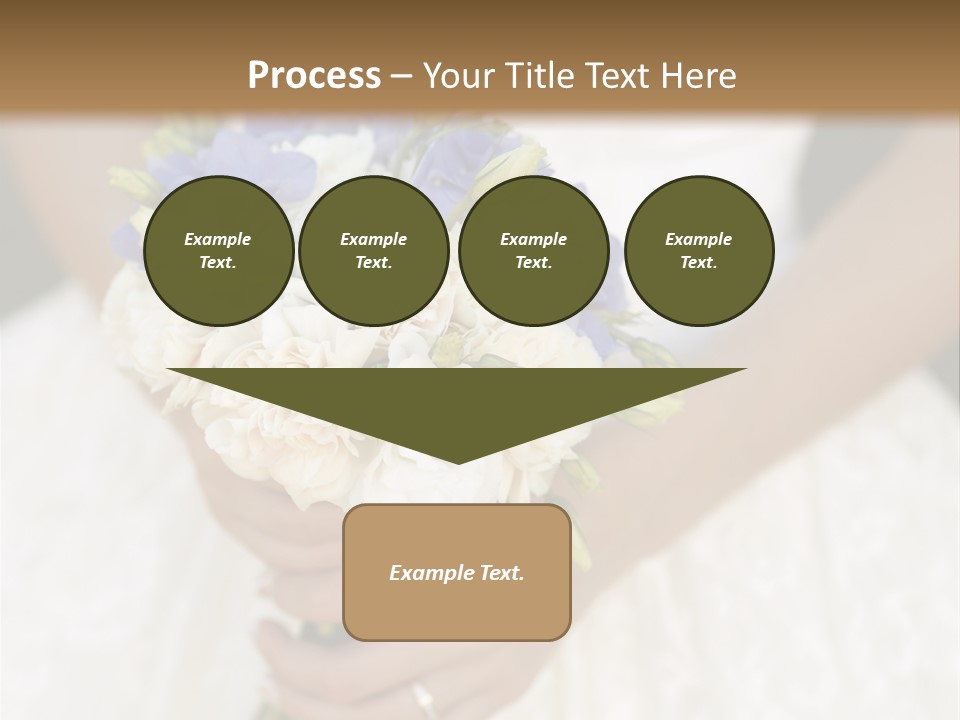 A Woman In A Wedding Dress Holding A Bouquet Of Flowers PowerPoint Template