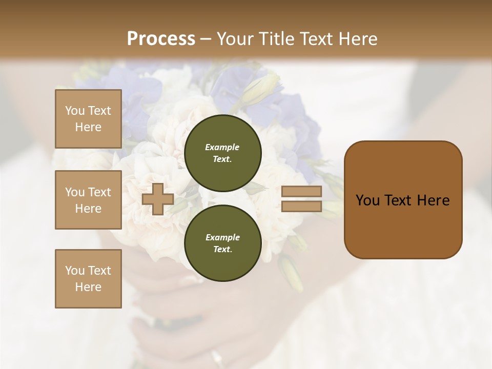 A Woman In A Wedding Dress Holding A Bouquet Of Flowers PowerPoint Template