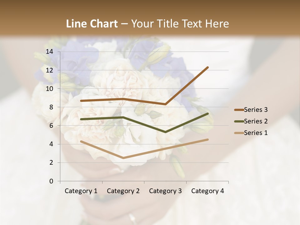 A Woman In A Wedding Dress Holding A Bouquet Of Flowers PowerPoint Template