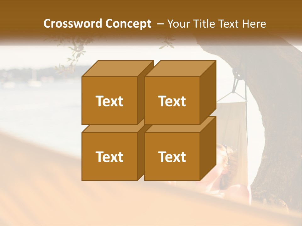 A Woman Laying In A Hammock On The Beach PowerPoint Template