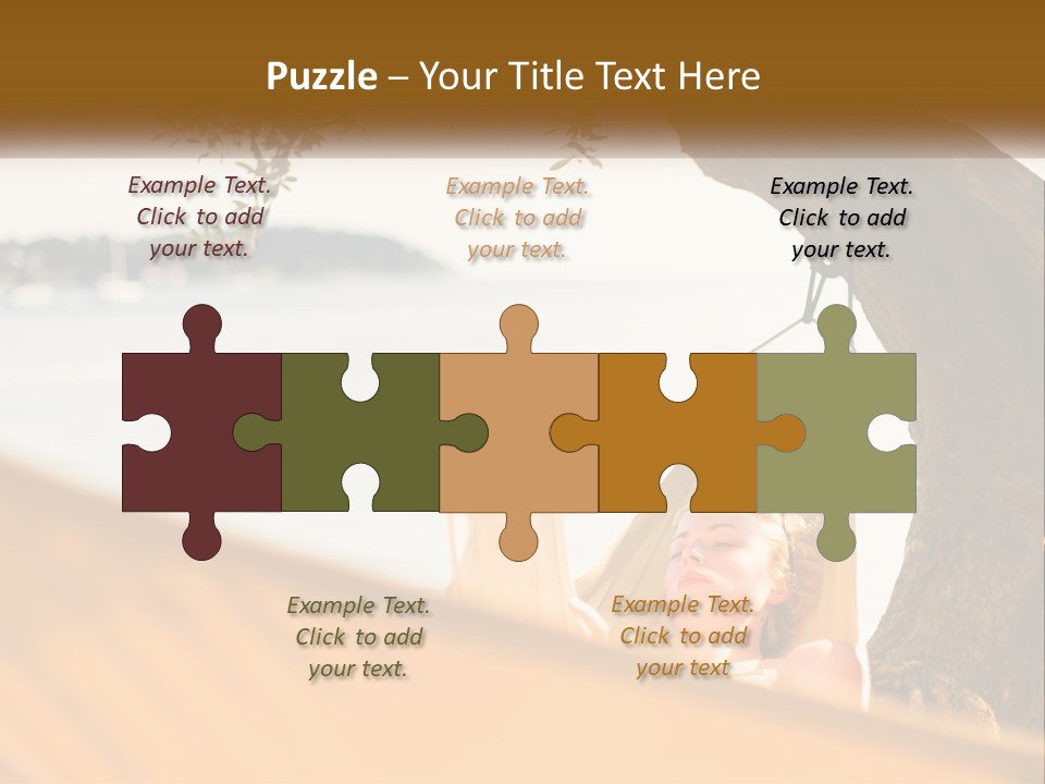 A Woman Laying In A Hammock On The Beach PowerPoint Template