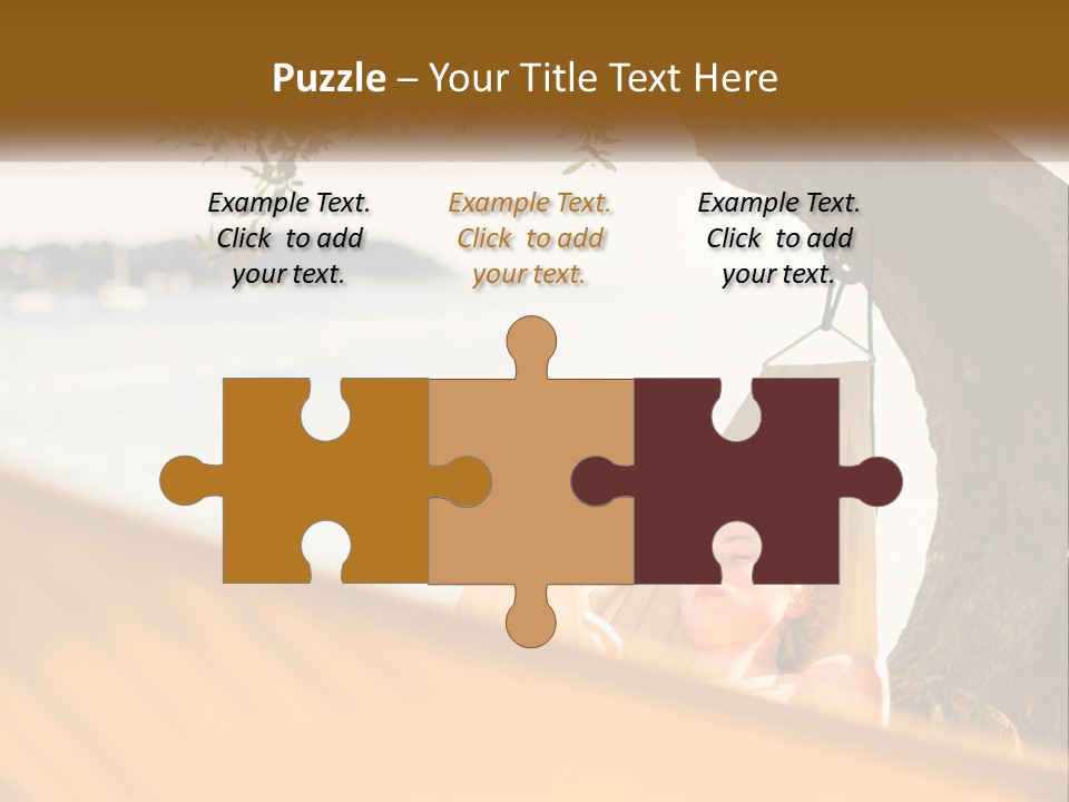 A Woman Laying In A Hammock On The Beach PowerPoint Template