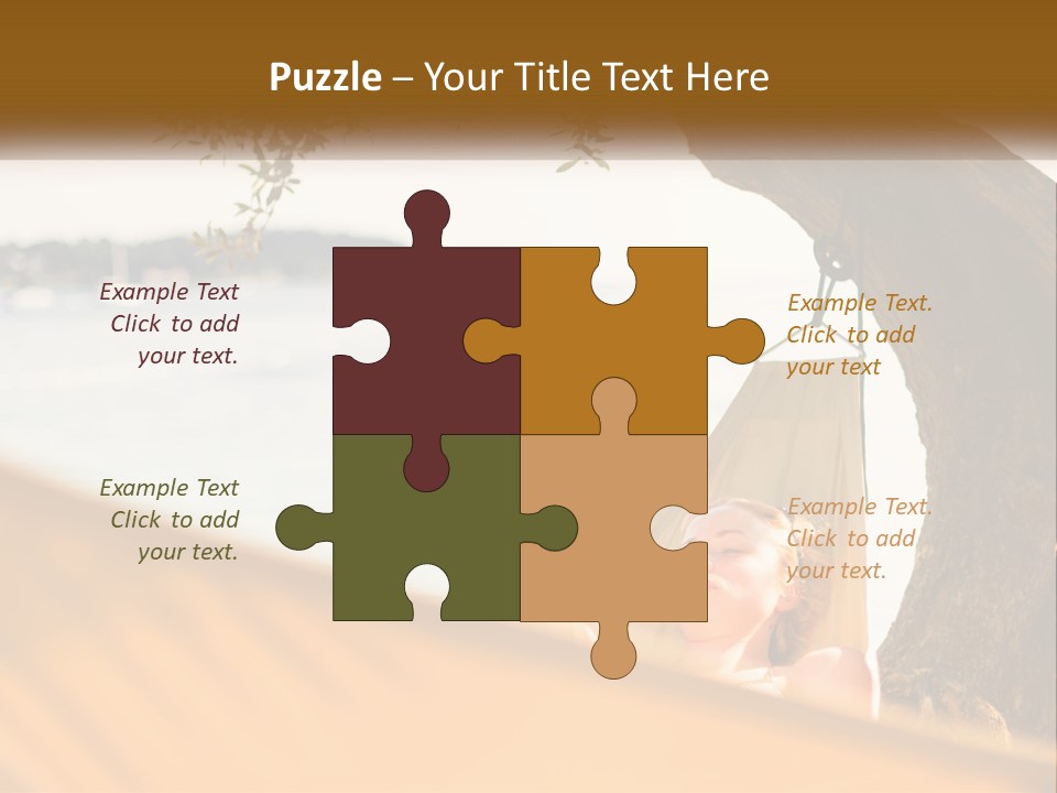 A Woman Laying In A Hammock On The Beach PowerPoint Template