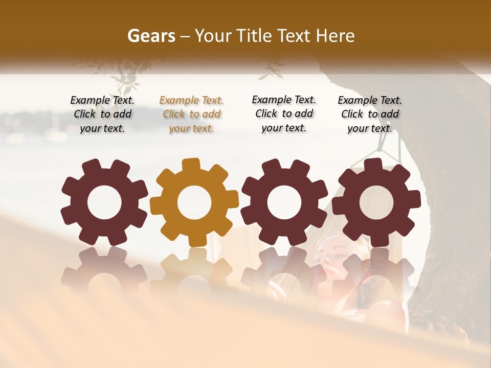 A Woman Laying In A Hammock On The Beach PowerPoint Template