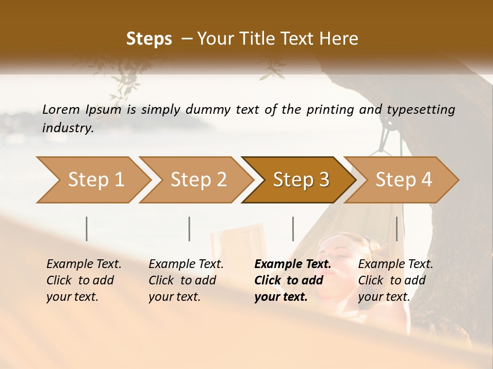 A Woman Laying In A Hammock On The Beach PowerPoint Template