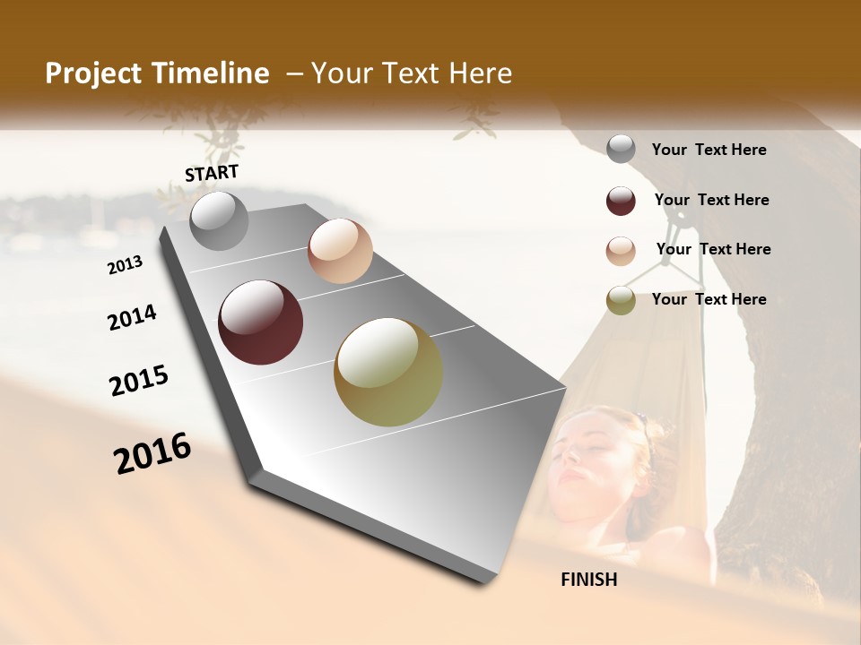 A Woman Laying In A Hammock On The Beach PowerPoint Template