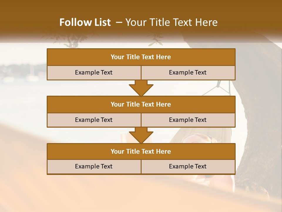 A Woman Laying In A Hammock On The Beach PowerPoint Template