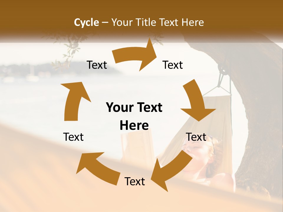 A Woman Laying In A Hammock On The Beach PowerPoint Template