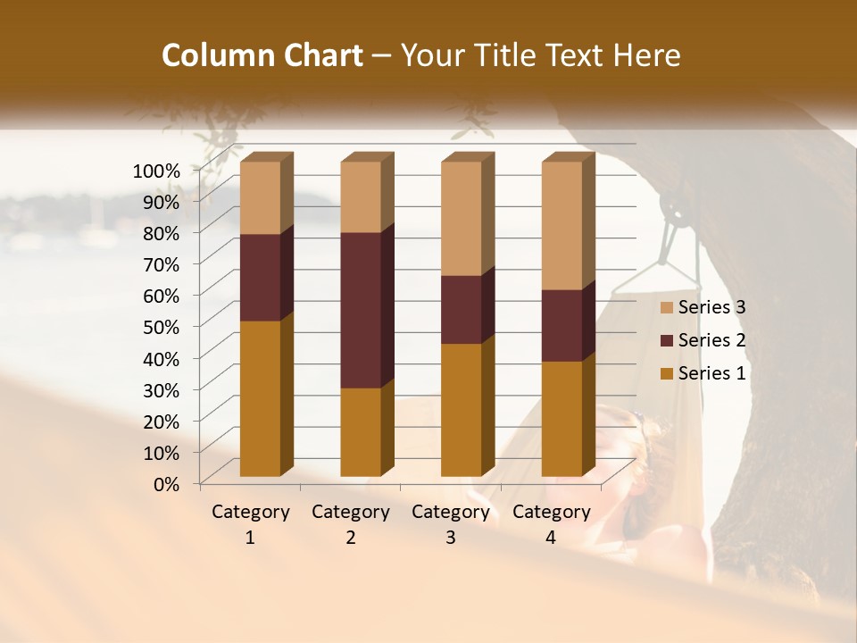 A Woman Laying In A Hammock On The Beach PowerPoint Template