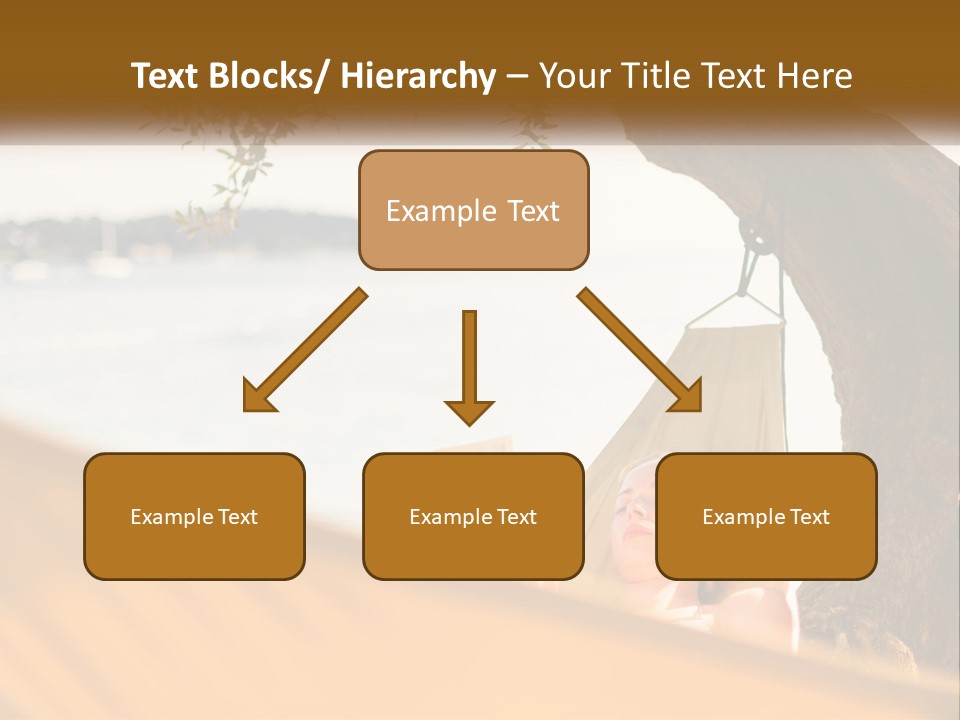 A Woman Laying In A Hammock On The Beach PowerPoint Template