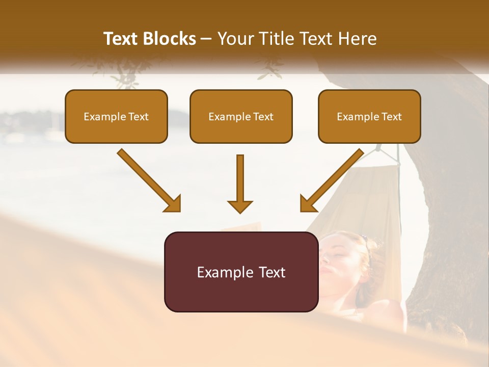 A Woman Laying In A Hammock On The Beach PowerPoint Template