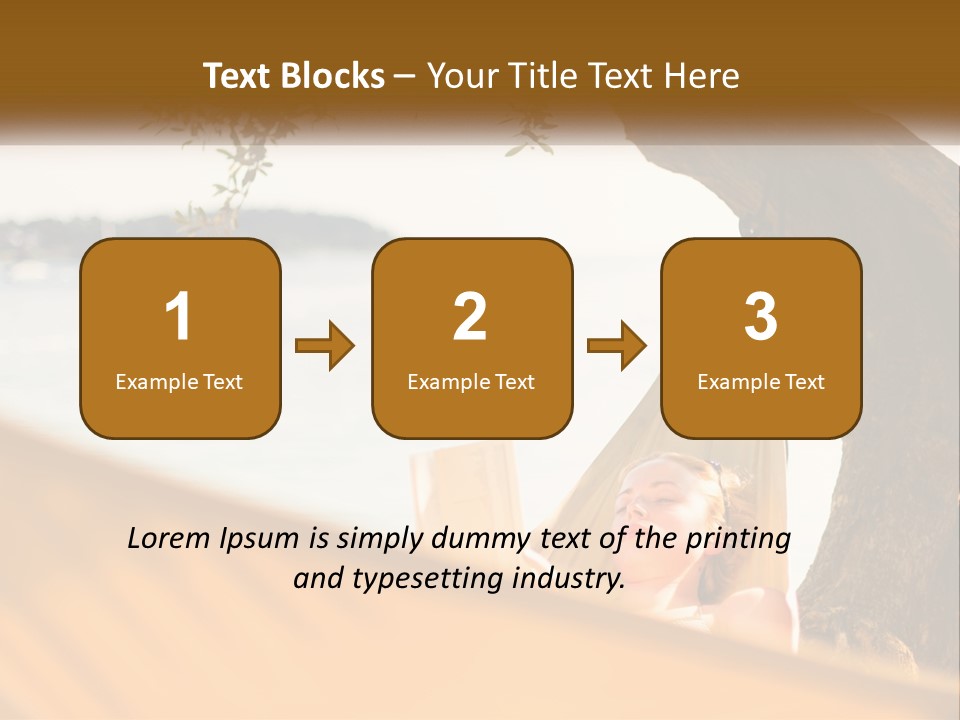 A Woman Laying In A Hammock On The Beach PowerPoint Template