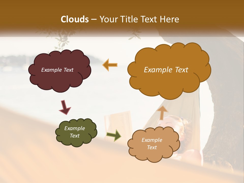 A Woman Laying In A Hammock On The Beach PowerPoint Template