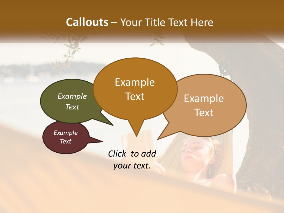 A Woman Laying In A Hammock On The Beach PowerPoint Template