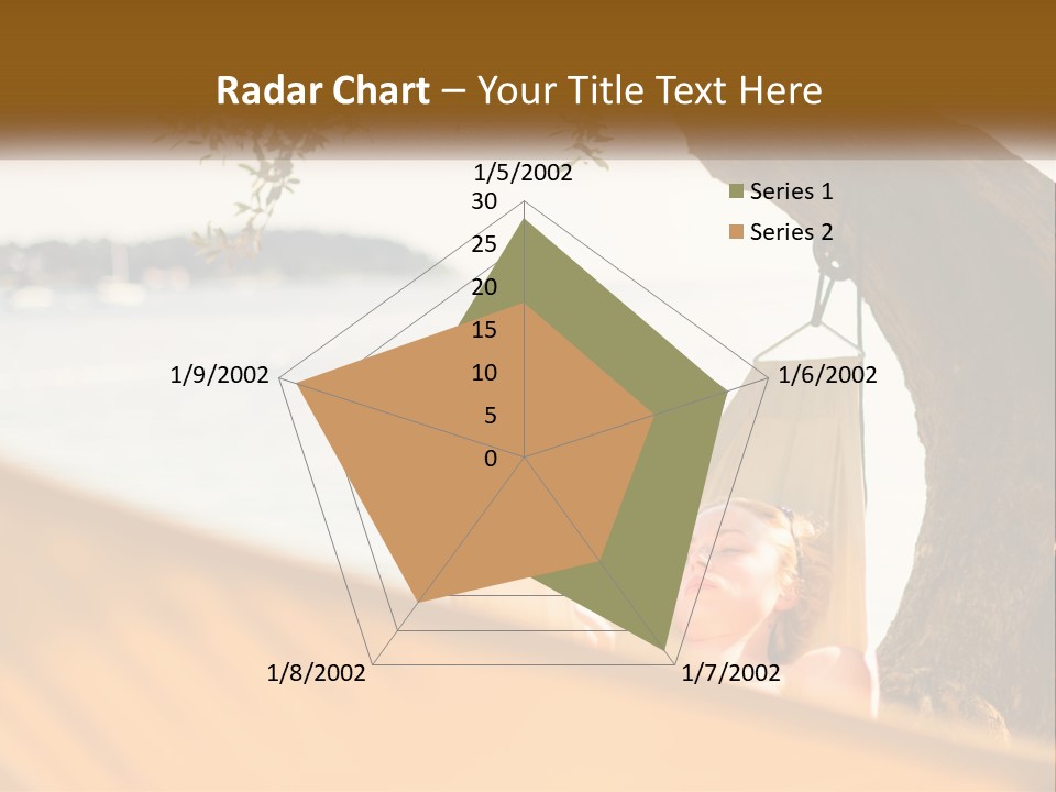 A Woman Laying In A Hammock On The Beach PowerPoint Template