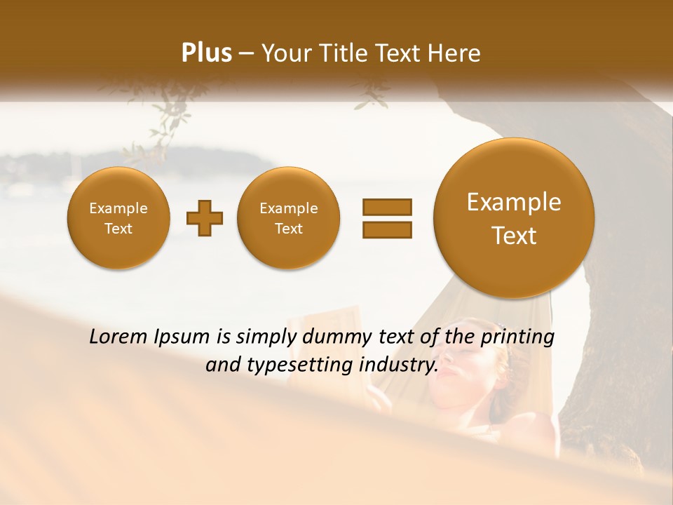 A Woman Laying In A Hammock On The Beach PowerPoint Template