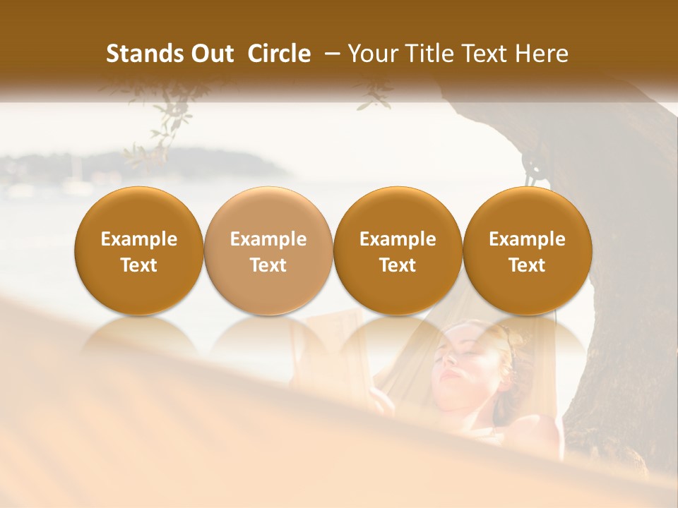 A Woman Laying In A Hammock On The Beach PowerPoint Template