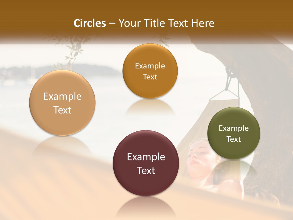 A Woman Laying In A Hammock On The Beach PowerPoint Template