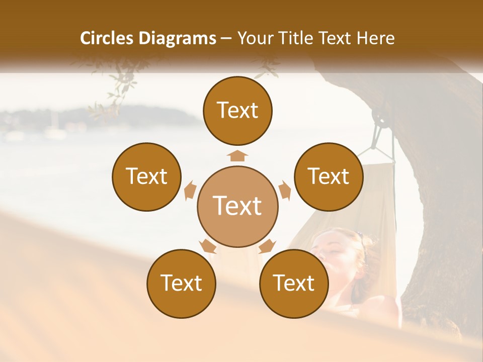 A Woman Laying In A Hammock On The Beach PowerPoint Template