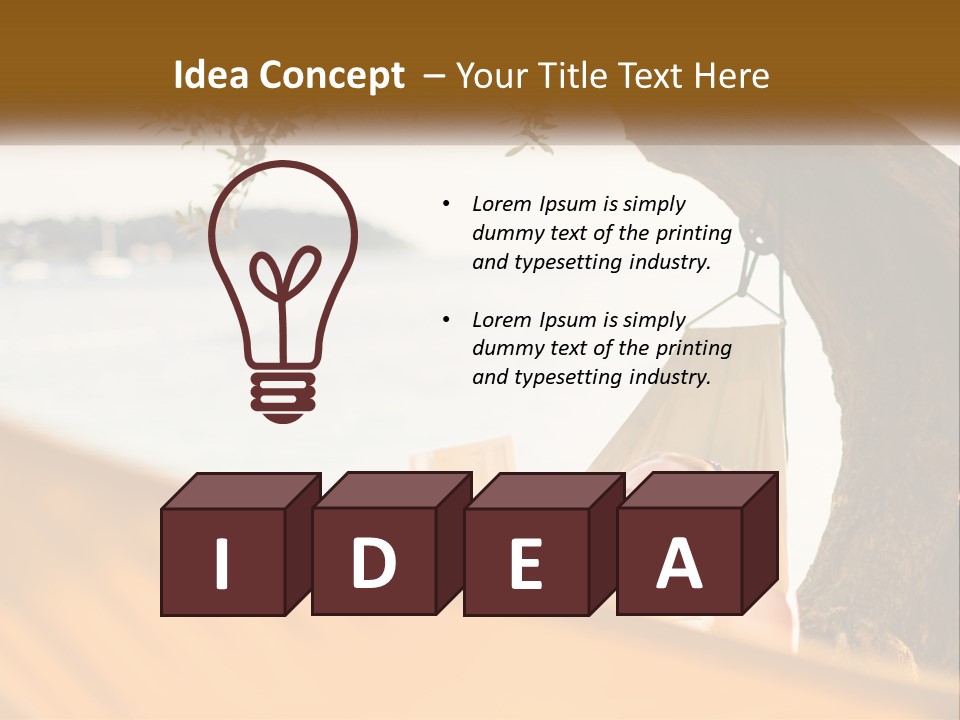 A Woman Laying In A Hammock On The Beach PowerPoint Template