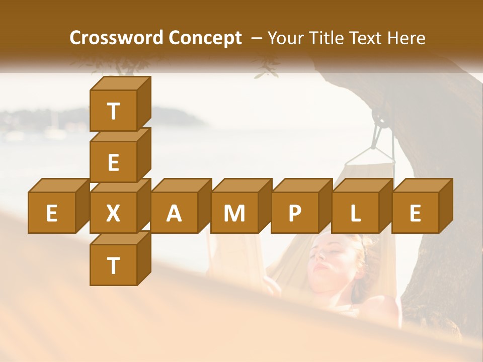 A Woman Laying In A Hammock On The Beach PowerPoint Template