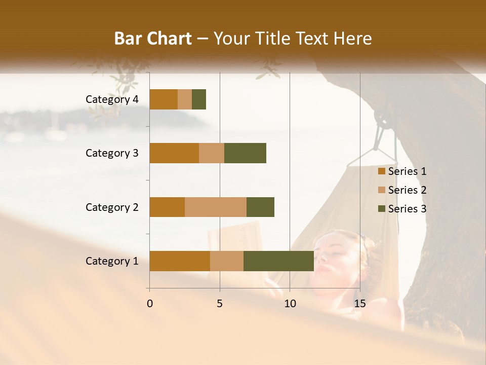 A Woman Laying In A Hammock On The Beach PowerPoint Template