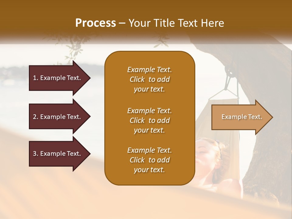 A Woman Laying In A Hammock On The Beach PowerPoint Template