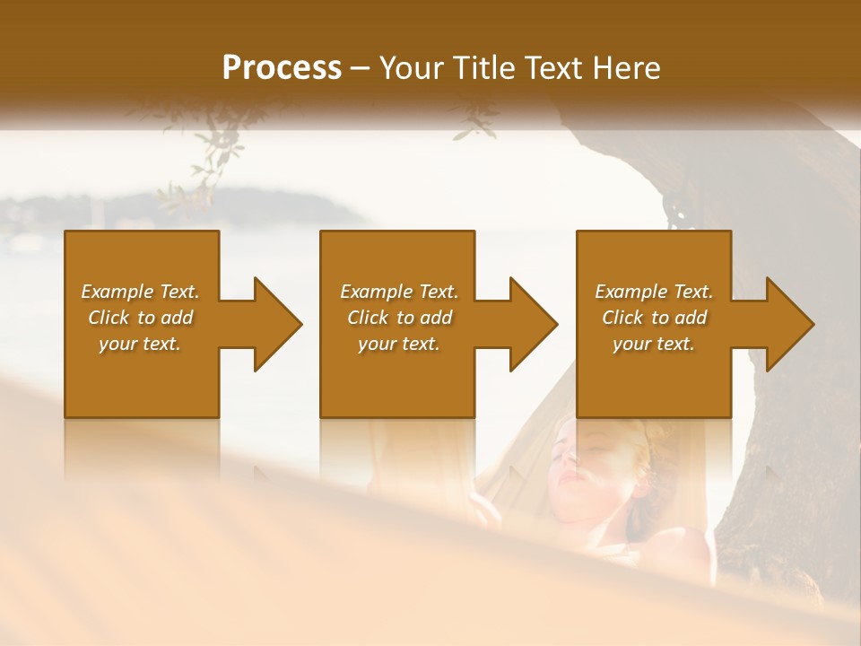 A Woman Laying In A Hammock On The Beach PowerPoint Template