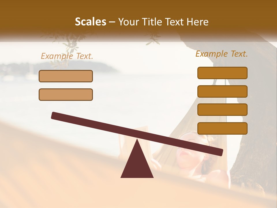 A Woman Laying In A Hammock On The Beach PowerPoint Template